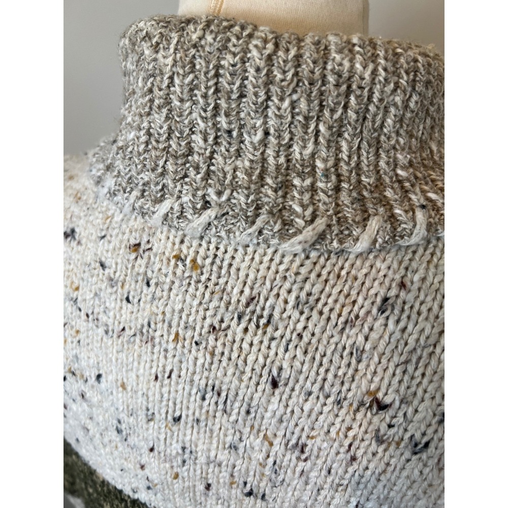 Vintage Lizwear Petite Chunky Knit‎ Colorblock Speckled Turtleneck Sweater S - Picture 3 of 4